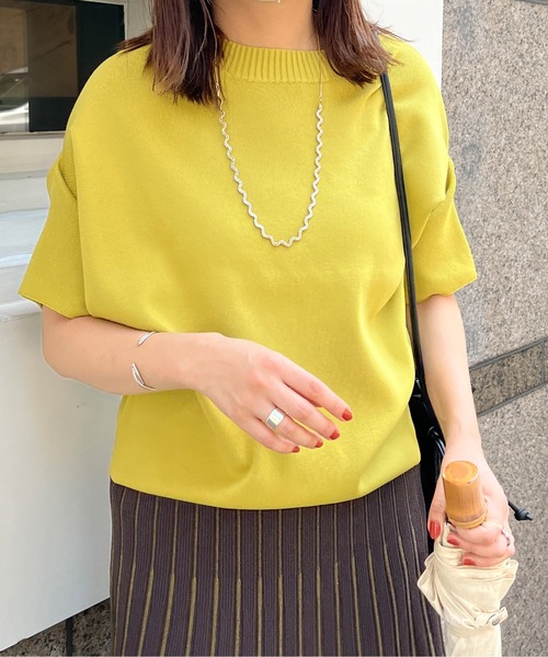 Chez toi（シェトワ）の「アップスリーブダンボールニットプルオーバー（ニット/セーター・レディース・ブラック/ピンク/イエロー/グリーン/アイボリー・FREE）」の4枚目の写真