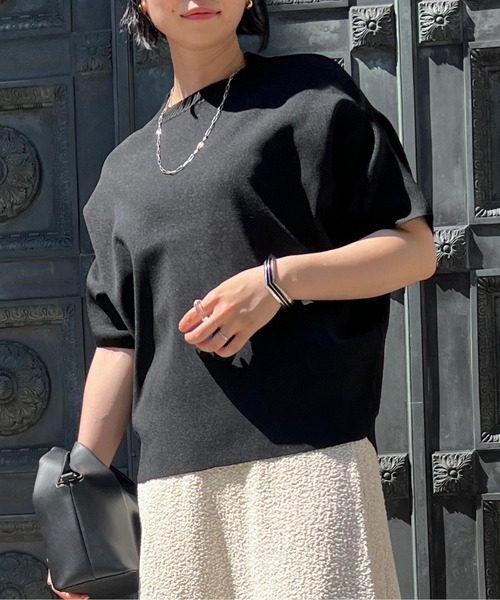 Chez toi（シェトワ）の「アップスリーブダンボールニットプルオーバー（ニット/セーター・レディース・ブラック/ピンク/イエロー/グリーン/アイボリー・FREE）」の3枚目の写真