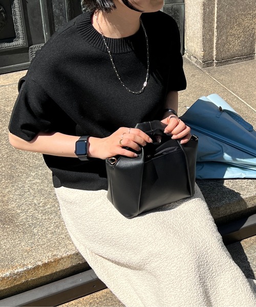 Chez toi（シェトワ）の「アップスリーブダンボールニットプルオーバー（ニット/セーター・レディース・ブラック/ピンク/イエロー/グリーン/アイボリー・FREE）」の9枚目の写真