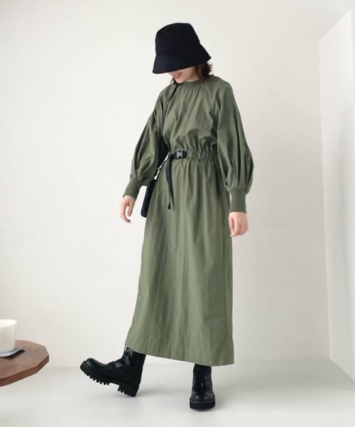 LOWRYS FARM（ローリーズファーム）の「2WAYミリタリーワンピース　157735（ワンピース・レディース・アイボリー/ブラック/カーキ・FREE）」の14枚目の写真