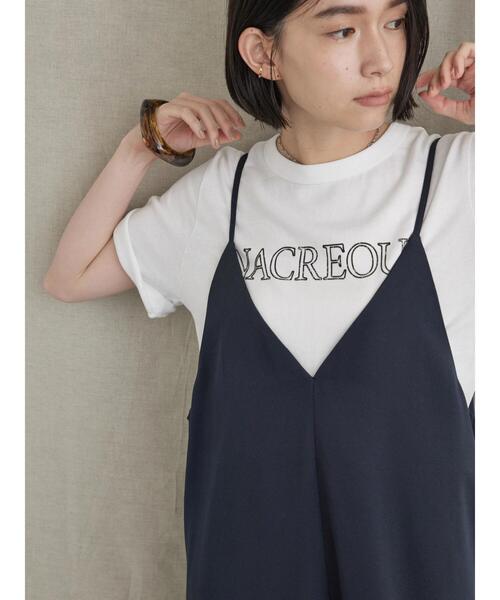 AMERICAN HOLIC（アメリカンホリック）の「Ｖネックフレアキャミワンピース（ワンピース・レディース・モカ/ネイビー・M/L）」の9枚目の写真