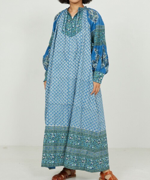 【新品】Freada/フリーダ インド木版スモックワンピース　F インド木版スモックワンピース｜フリークスストアの通販｜&mall