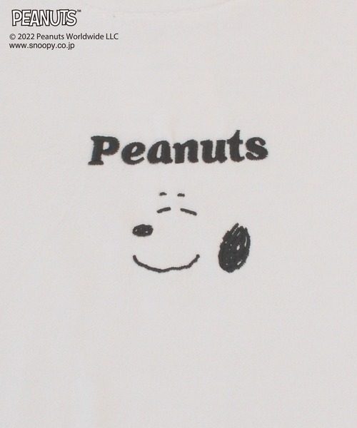 PEANUTS（ピーナッツ）の「【SNOOPY】フェイス刺繍×ドット総柄プリント マシュマロニットセットアップ（ルームウェア/パジャマ・レディース・グレー/オフホワイト・M/L）」の13枚目の写真
