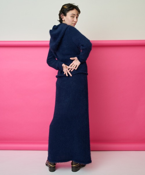 【美品】ウィムガゼット-Whim Gazette-ニットペンシルロングスカート 美品】ウィムガゼット-Whim Gazette-ニットペンシルロング