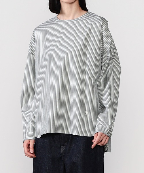 美品　ジムフレックス　ストライプ　クルーネック プルオーバーシャツ　14 GYMPHLEX（ジムフレックス）の「Gymphlex | クルーネック プルオーバー