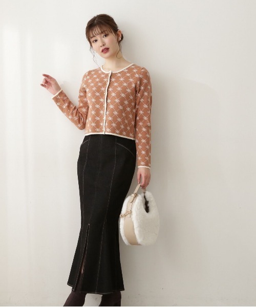 PROPORTION BODY DRESSING（プロポーションボディドレッシング）の「＜Ｅ＞ロゴジャガードカーディガン / 1212277900（ニット/セーター・レディース・ホワイト系その他/ベージュ系その他/ブラック・FREE）」の9枚目の写真