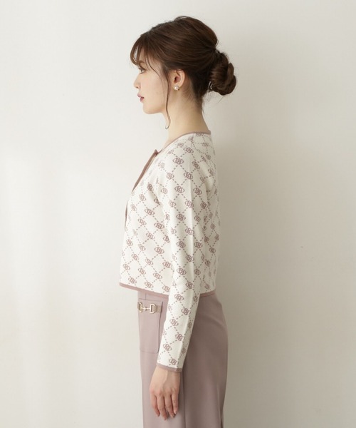 PROPORTION BODY DRESSING（プロポーションボディドレッシング）の「＜Ｅ＞ロゴジャガードカーディガン / 1212277900（ニット/セーター・レディース・ホワイト系その他/ベージュ系その他/ブラック・FREE）」の6枚目の写真