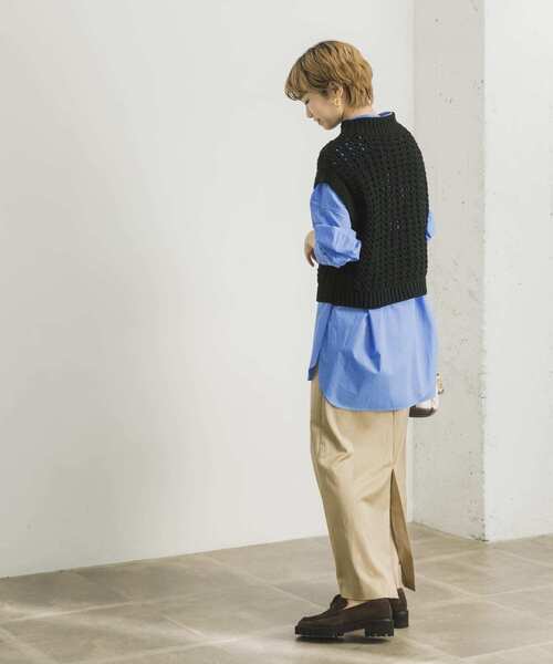 URBAN RESEARCH（アーバンリサーチ）の「モールニットベスト（ニット/セーター・レディース・ブラック/オフホワイト・FREE）」の8枚目の写真