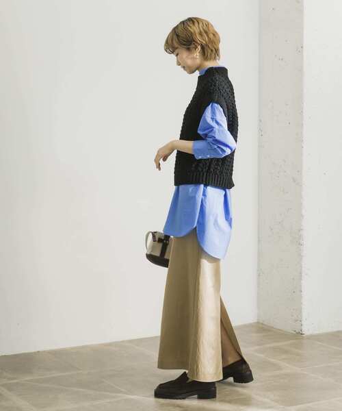 URBAN RESEARCH（アーバンリサーチ）の「モールニットベスト（ニット/セーター・レディース・ブラック/オフホワイト・FREE）」の9枚目の写真