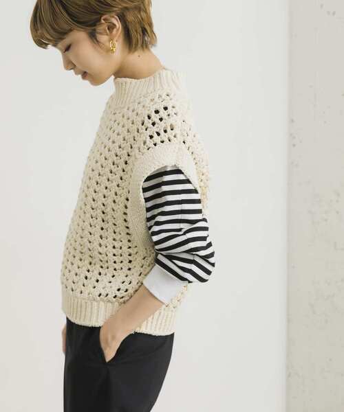 URBAN RESEARCH（アーバンリサーチ）の「モールニットベスト（ニット/セーター・レディース・ブラック/オフホワイト・FREE）」の17枚目の写真