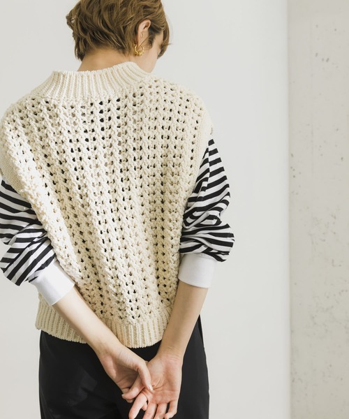 URBAN RESEARCH（アーバンリサーチ）の「モールニットベスト（ニット/セーター・レディース・ブラック/オフホワイト・FREE）」の19枚目の写真