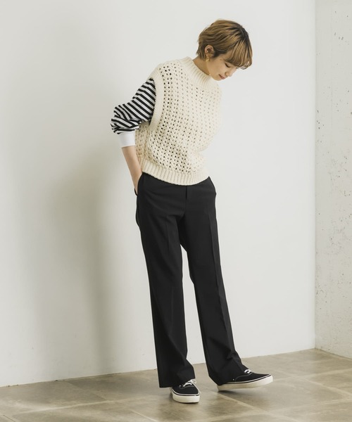 URBAN RESEARCH（アーバンリサーチ）の「モールニットベスト（ニット/セーター・レディース・ブラック/オフホワイト・FREE）」の20枚目の写真