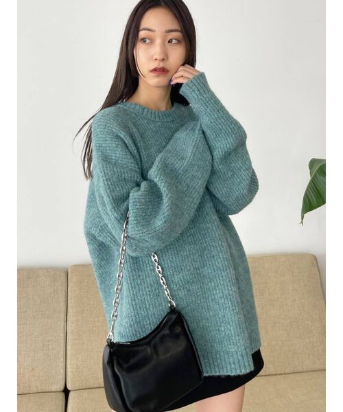 EMODA（エモダ）の「ミックスルーズニット（ニット/セーター・レディース・ピンク/ブルー/アイボリー/グレー・FREE）」の21枚目の写真