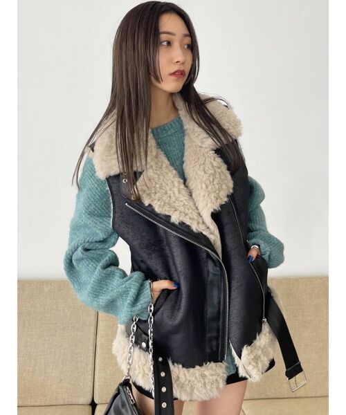 EMODA（エモダ）の「ミックスルーズニット（ニット/セーター・レディース・ピンク/ブルー/アイボリー/グレー・FREE）」の10枚目の写真