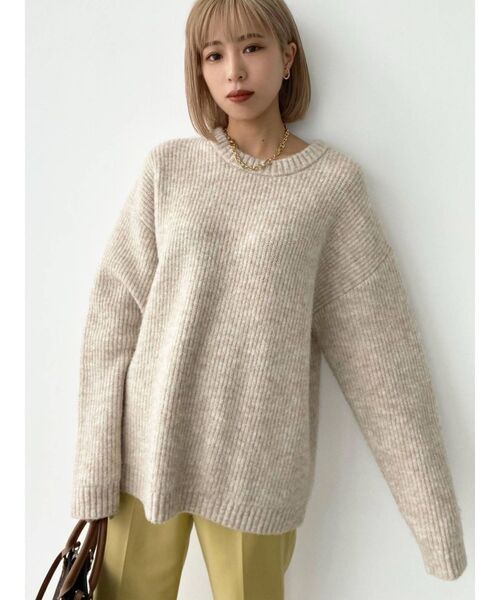 EMODA（エモダ）の「ミックスルーズニット（ニット/セーター・レディース・ピンク/ブルー/アイボリー/グレー・FREE）」の15枚目の写真