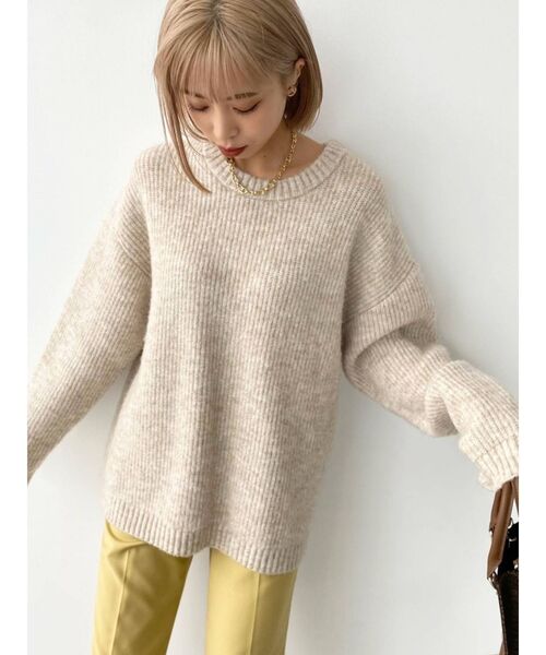 EMODA（エモダ）の「ミックスルーズニット（ニット/セーター・レディース・ピンク/ブルー/アイボリー/グレー・FREE）」の22枚目の写真