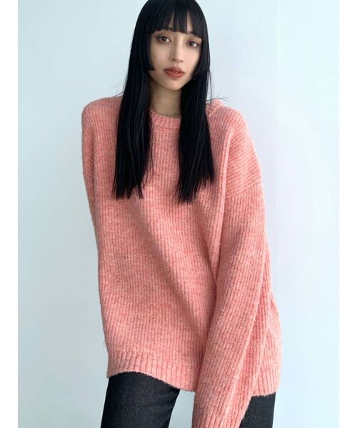 EMODA（エモダ）の「ミックスルーズニット（ニット/セーター・レディース・ピンク/ブルー/アイボリー/グレー・FREE）」の17枚目の写真