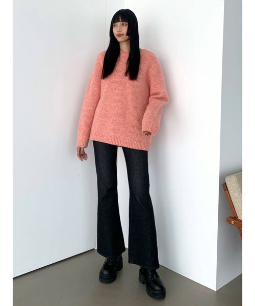 EMODA（エモダ）の「ミックスルーズニット（ニット/セーター・レディース・ピンク/ブルー/アイボリー/グレー・FREE）」の5枚目の写真