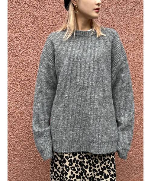 EMODA（エモダ）の「ミックスルーズニット（ニット/セーター・レディース・ピンク/ブルー/アイボリー/グレー・FREE）」の11枚目の写真