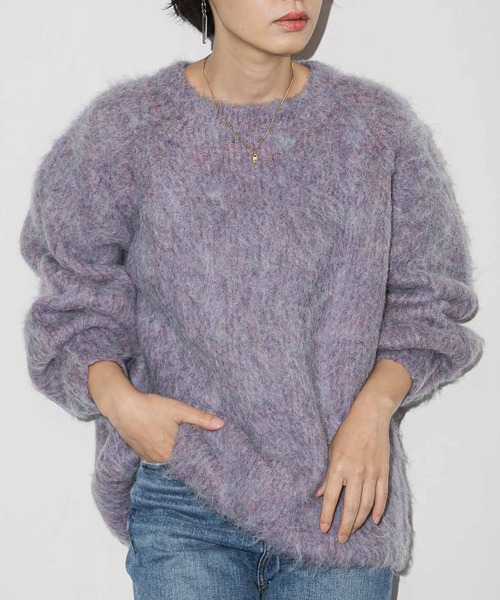 AMERICAN RAG CIE（アメリカンラグシー）の「カラーシャギーニットプルオーバー（ニット/セーター・レディース・パープル/グレー/ベージュ/ピンク・FREE）」の3枚目の写真