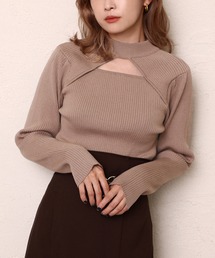 one after another NICE CLAUP | 襟が外せて前後2WAY着用プチハイニット(ニット/セーター)