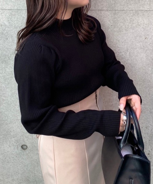 one after another NICE CLAUP（ワンアフターアナザーナイスクラップ）の「襟が外せて前後2WAY着用プチハイニット（ニット/セーター・レディース・ブラック/ブラウン/アイボリー/モカ・FREE）」の12枚目の写真