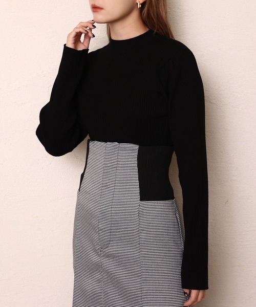 one after another NICE CLAUP（ワンアフターアナザーナイスクラップ）の「襟が外せて前後2WAY着用プチハイニット（ニット/セーター・レディース・ブラック/ブラウン/アイボリー/モカ・FREE）」の15枚目の写真