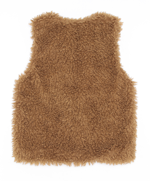 HONEYSUCKLE ROSE（ハニーサックルローズ）の「【HONEYSUCKLE ROSE】フェイクファーベスト（ベスト・レディース・ブラウン/オフホワイト・FREE）」の4枚目の写真