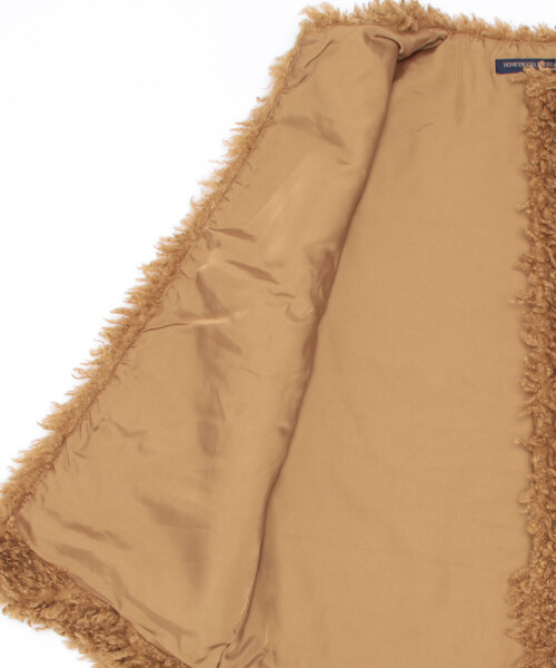 HONEYSUCKLE ROSE（ハニーサックルローズ）の「【HONEYSUCKLE ROSE】フェイクファーベスト（ベスト・レディース・ブラウン/オフホワイト・FREE）」の3枚目の写真