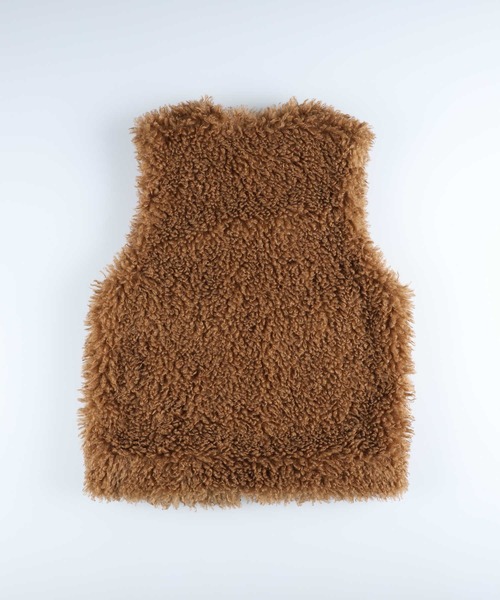 HONEYSUCKLE ROSE（ハニーサックルローズ）の「【HONEYSUCKLE ROSE】フェイクファーベスト（ベスト・レディース・ブラウン/オフホワイト・FREE）」の12枚目の写真