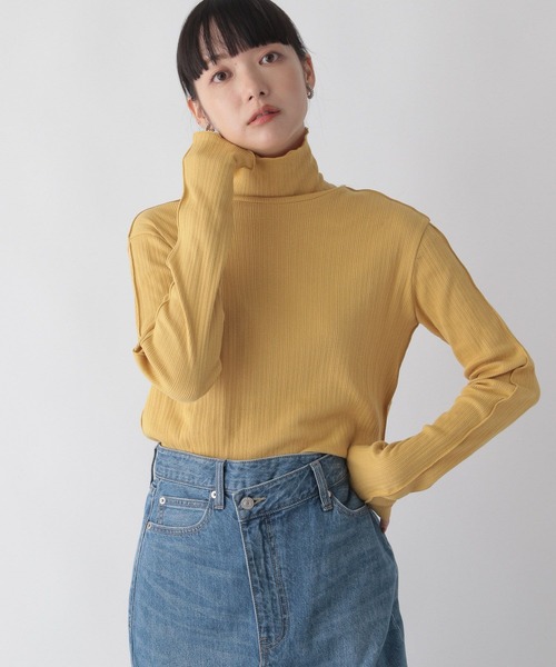 LOWRYS FARM（ローリーズファーム）の「２ＷＡＹスナップタートルロングスリーブ　163501（Tシャツ/カットソー・レディース・アイボリー/ブラック/イエロー・FREE）」の21枚目の写真