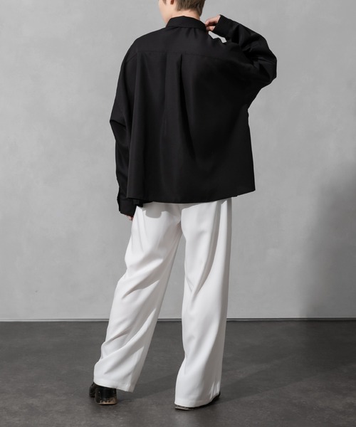 Adoon plain（アドーンプレーン）の「【Adoon plain】バイカラーボウタイシャツ（シャツ/ブラウス・メンズ・オフホワイト/ブラック・MEDIUM/LARGE）」の17枚目の写真