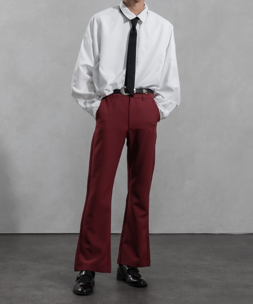 Adoon plain（アドーンプレーン）の「【Adoon plain】バイカラーボウタイシャツ（シャツ/ブラウス・メンズ・オフホワイト/ブラック・MEDIUM/LARGE）」の3枚目の写真