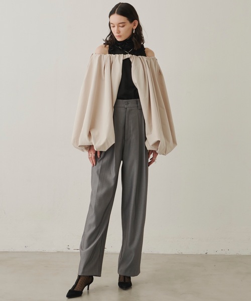 LA BELLE ETUDE（ラベルエチュード）の「2WAYボリューム袖ボレロ（カーディガン/ボレロ・レディース・ブラック/ライトベージュ・FREE）」の17枚目の写真