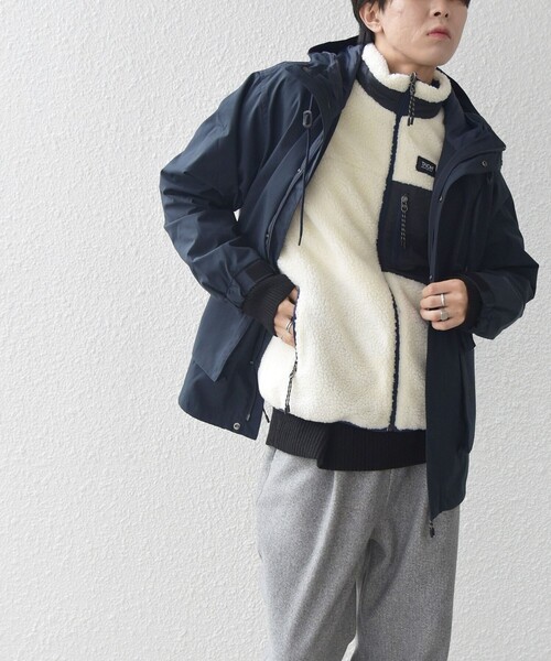 TAION（タイオン）の「【SHIPS any別注】TAION: 撥水 T/Cウェザー 6WAY マウンテンパーカー with ボアベスト 22FW◇（マウンテンパーカー・メンズ・ブラック/カーキ/ネイビー・SMALL/MEDIUM/LARGE/X-LARGE）」の3枚目の写真