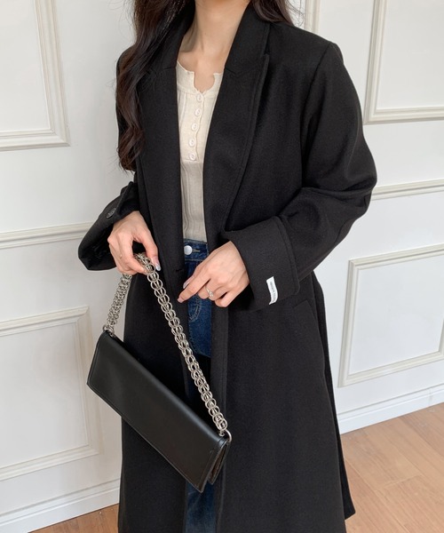 ECLIN(エクラン)の「バックスリットロングチェスターコート(チェスターコート・レディース・ベージュ/グリーン/ブラウン/ブラック/モカ/ネイビー/グレイッシュベージュ・FREE)」の17枚目の写真