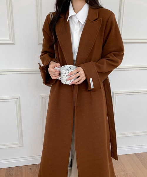 ECLIN(エクラン)の「バックスリットロングチェスターコート(チェスターコート・レディース・ベージュ/グリーン/ブラウン/ブラック/モカ/ネイビー/グレイッシュベージュ・FREE)」の15枚目の写真