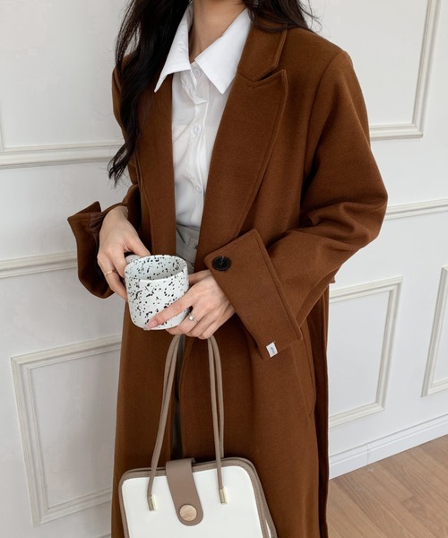 ECLIN(エクラン)の「バックスリットロングチェスターコート(チェスターコート・レディース・ベージュ/グリーン/ブラウン/ブラック/モカ/ネイビー/グレイッシュベージュ・FREE)」の20枚目の写真