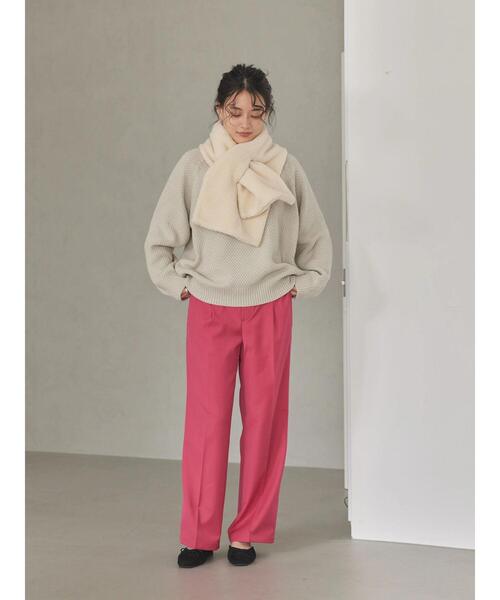 AMERICAN HOLIC（アメリカンホリック）の「【WEB限定】ボアマフラー（ストール/ショール・レディース・ブラック/アイボリー/モカ・FREE）」の8枚目の写真