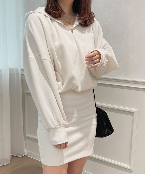 apres jour（アプレジュール）の「スウェットミニワンピース【ZOZOTOWN限定アイテム】（ワンピース・レディース・ネイビー/ブラック/アイボリー・X-LARGE/フリー）」の11枚目の写真