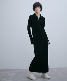 ADAM ET ROPE' | 【ADAM ET ROPE'】フロントジップ ベロア BOTANICAL DYED DRESS(ワンピース)