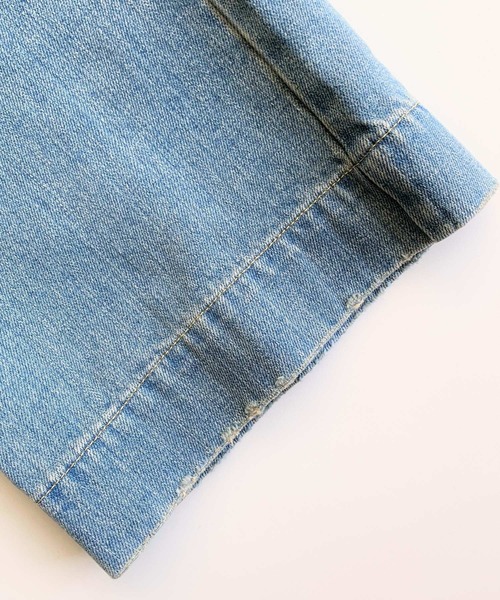 Q（キュー）の「Q Girl ワイドデニムブリーチ（デニムパンツ・レディース・ライトインディゴブルー・MEDIUM/SMALL/LARGE）」の12枚目の写真