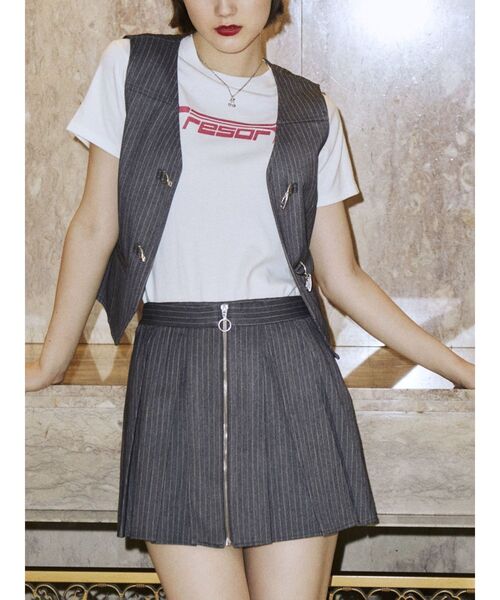 jouetie（ジュエティ）の「ビットベスト（ベスト・レディース・ブラウン/グレー/ブラック・MEDIUM）」の4枚目の写真