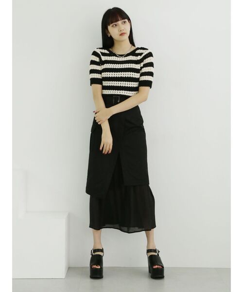 MURUA(ムルーア)の「ドッキングラップスカート(スカート・レディース・アイボリー/ブラック/カーキ・1/2)」の12枚目の写真