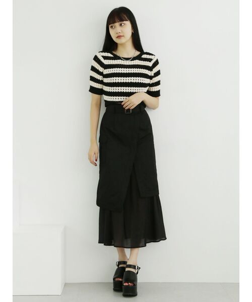 MURUA(ムルーア)の「ドッキングラップスカート(スカート・レディース・アイボリー/ブラック/カーキ・1/2)」の14枚目の写真