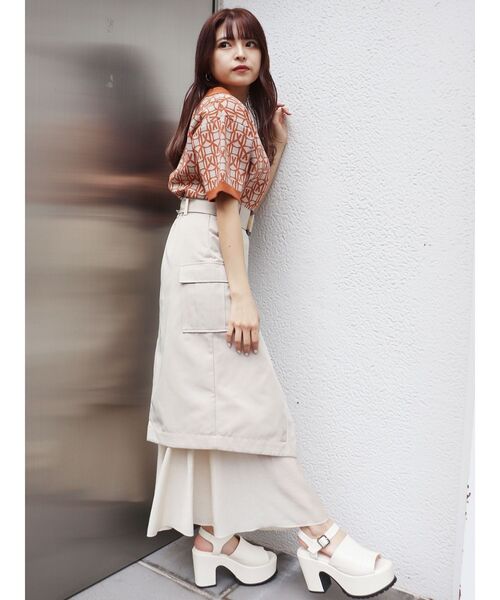 MURUA(ムルーア)の「ドッキングラップスカート(スカート・レディース・アイボリー/ブラック/カーキ・1/2)」の19枚目の写真