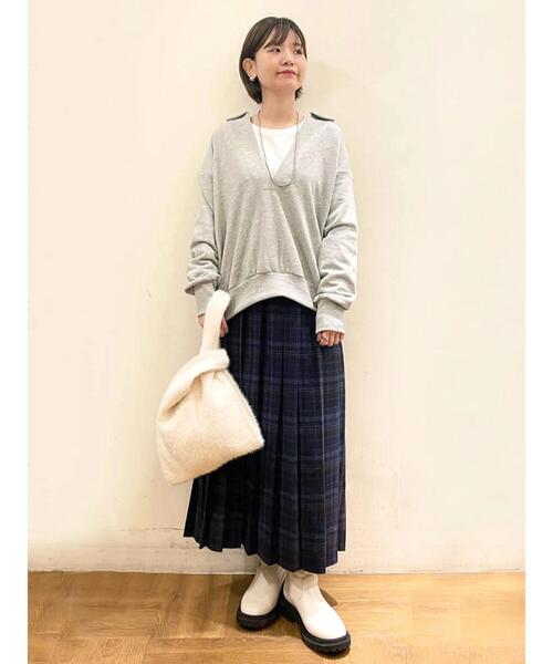 Lugnoncure（ルノンキュール）の「チェックプリーツスカート（スカート・レディース・グレー/ネイビー・ﾌﾘ-）」の21枚目の写真