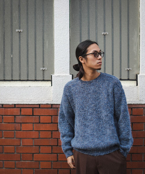 BEAMS（ビームス）の「BEAMS / 5ゲージ シャギー クルーネックニット（ニット/セーター・メンズ・ネイビー/ベージュ・S/M/L/XL）」の6枚目の写真