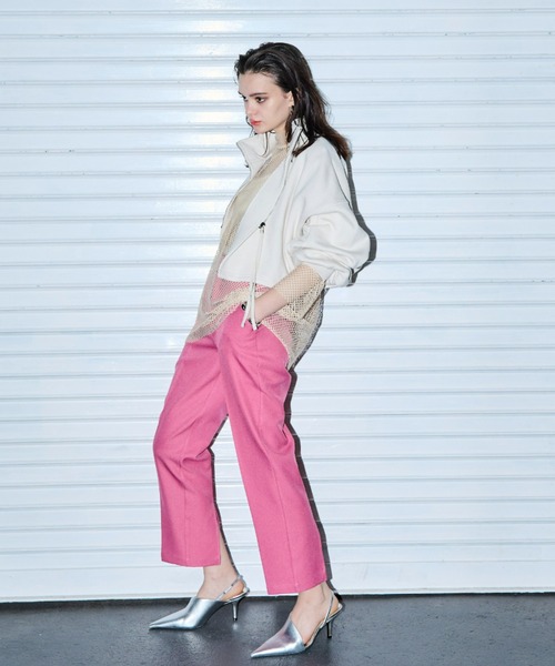 AIC.（エーアイシー）の「バックスリットテーパードカラーパンツ（スラックス・レディース・ピンク/ダークグリーン/ダークブラウン・MEDIUM/SMALL）」の10枚目の写真