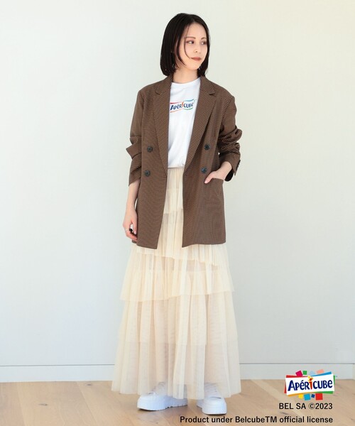 Ray BEAMS(レイビームス)の「Ray BEAMS / チェック 4ボタン ダブル ジャケット(テーラードジャケット・レディース・ブラック/ダークブラウン・0/1)」の16枚目の写真